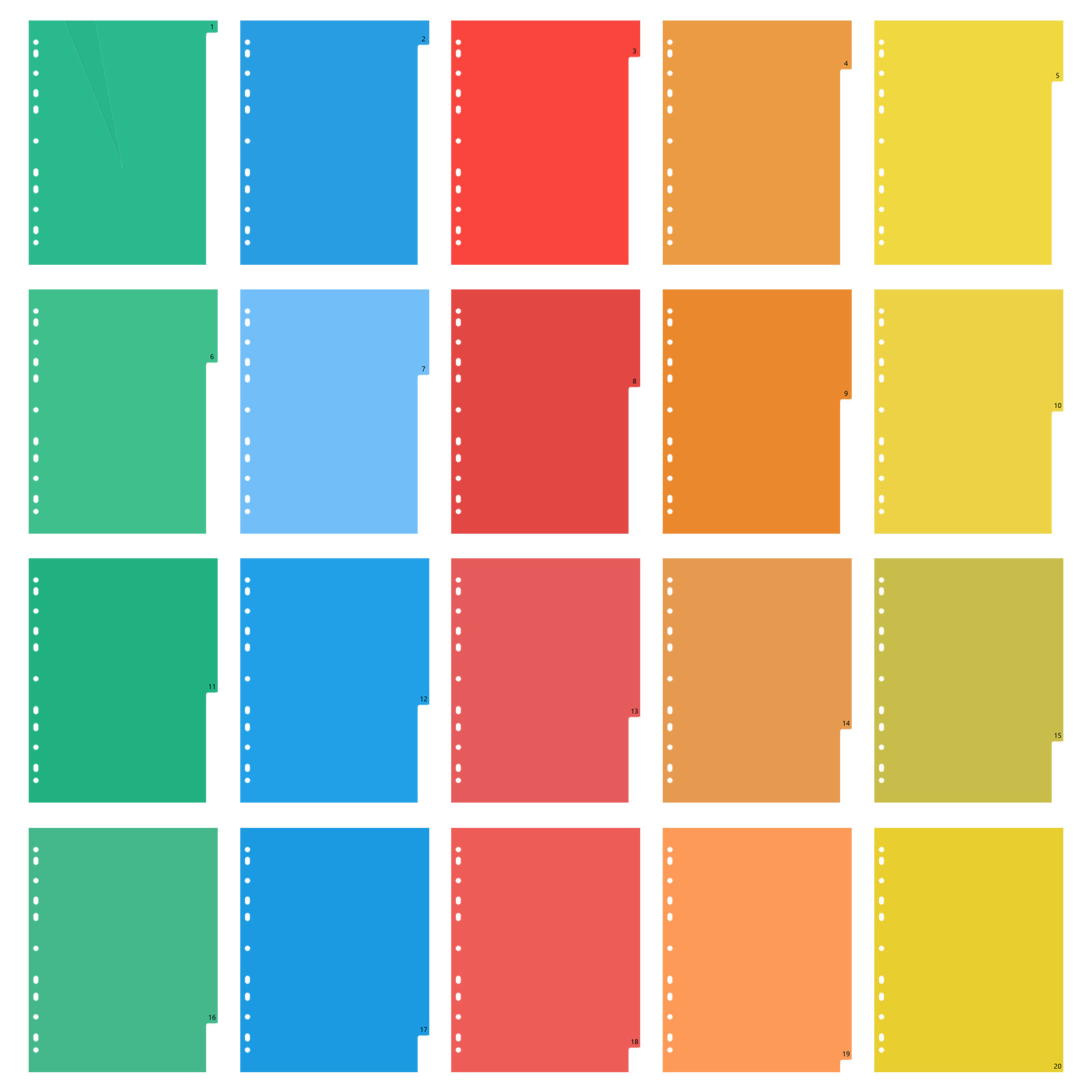20 Pages A4 Colorful Plastic B - Tab Divider A4 review and price