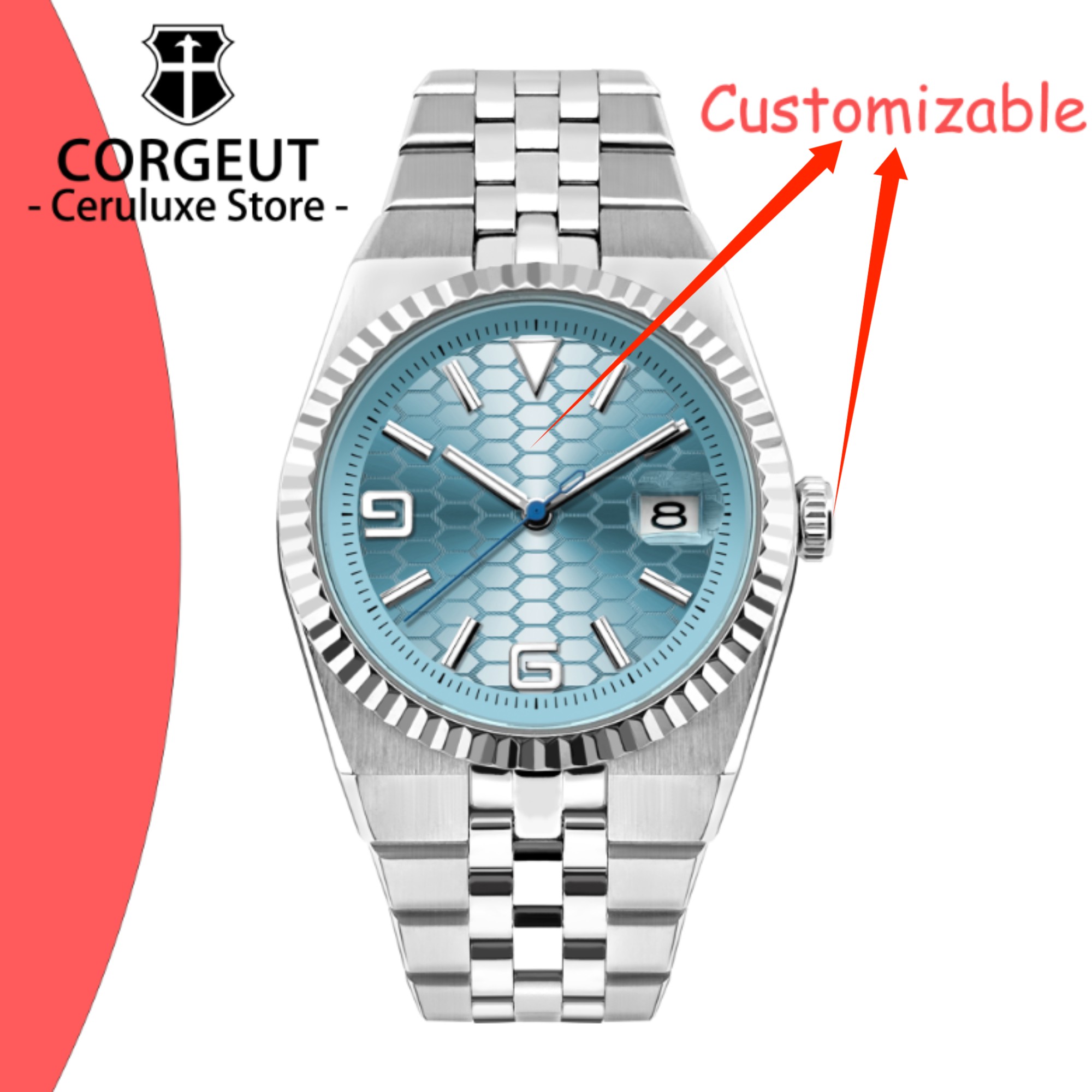 CUSTOM Logo Diy 40mm NH35 Mech - Paper Weight Crystal review and price
