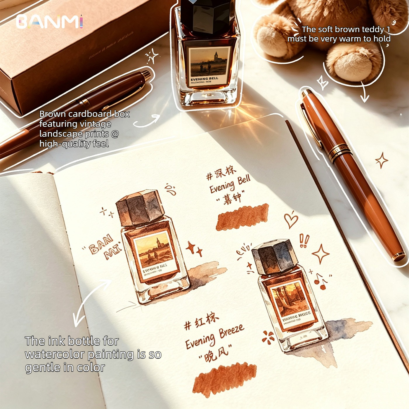 BANMI 10 Color Fountain Pens I - Fountain Pen Bottled Ink review and price
