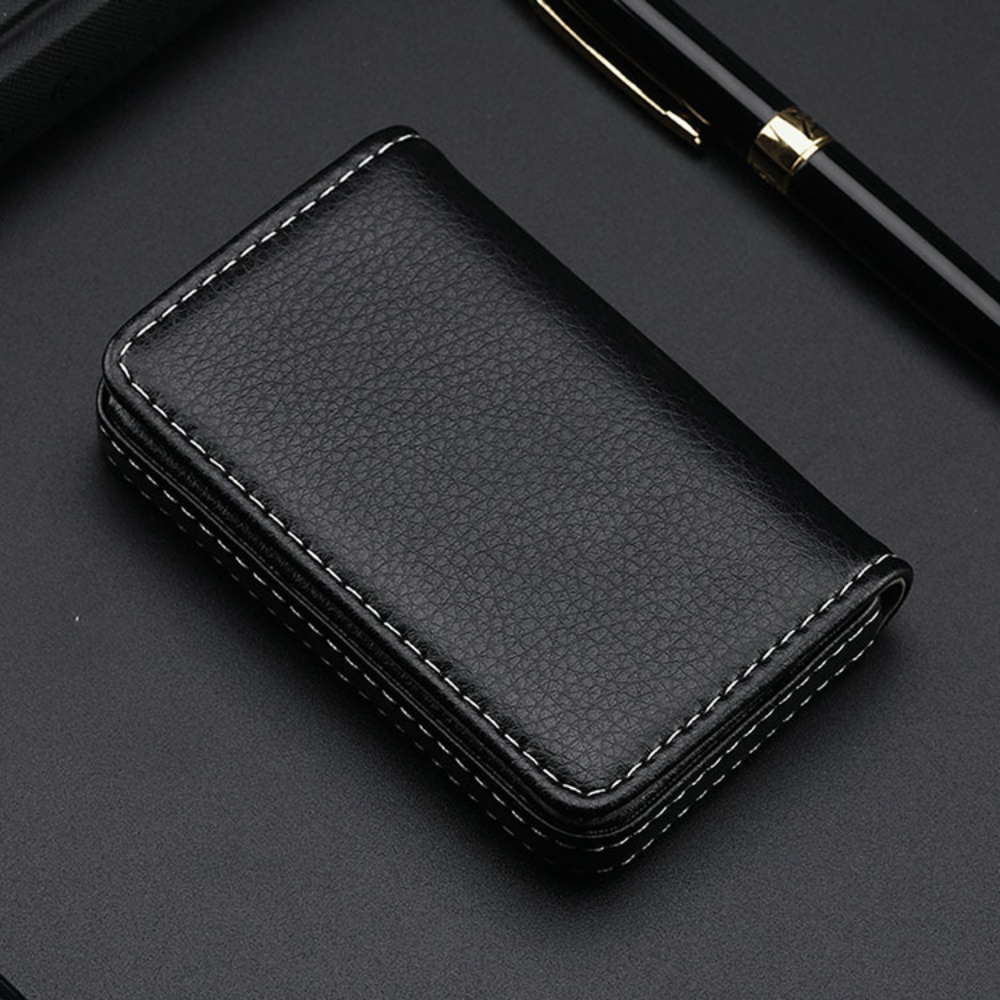 Sized Stitched PU Leather Cred - Index Card Holder review and price