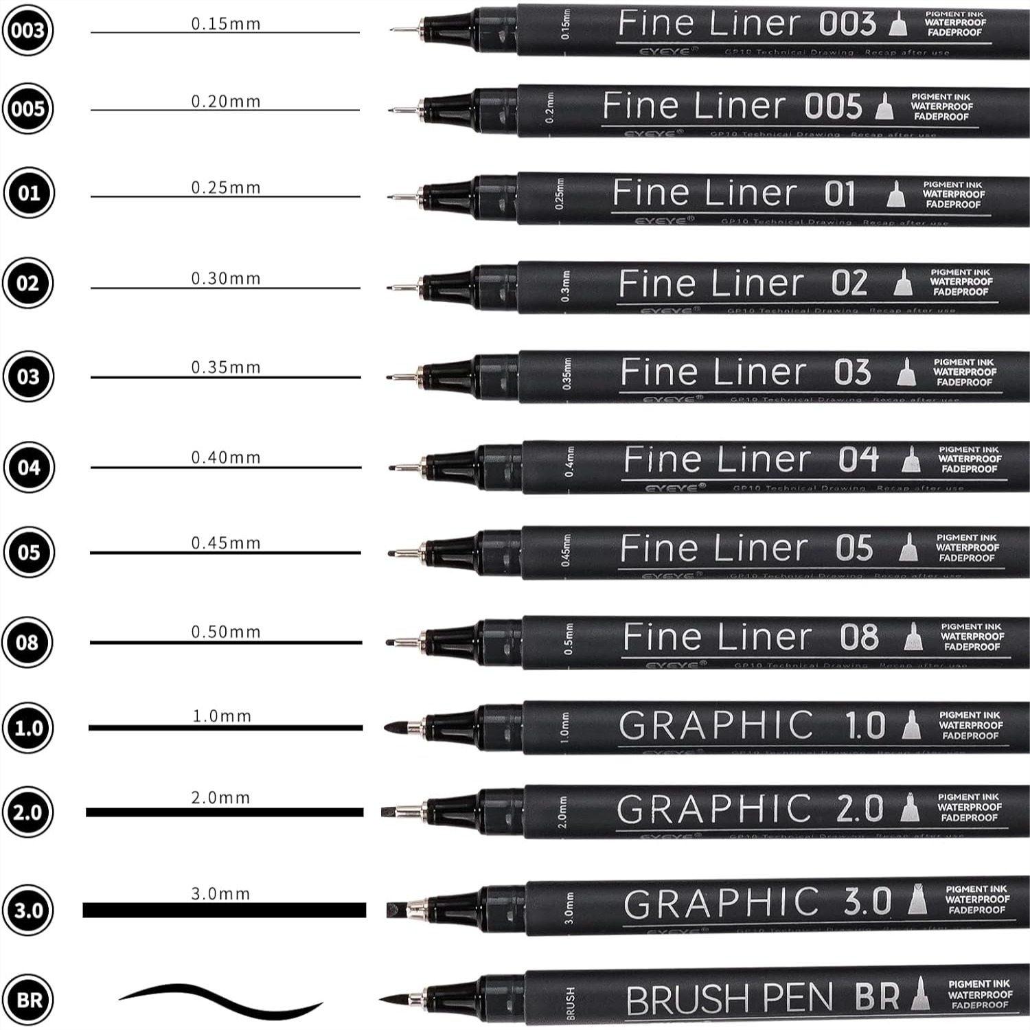 Micro Fineliner Pens Set, 12 B - Archive Box Set review and price