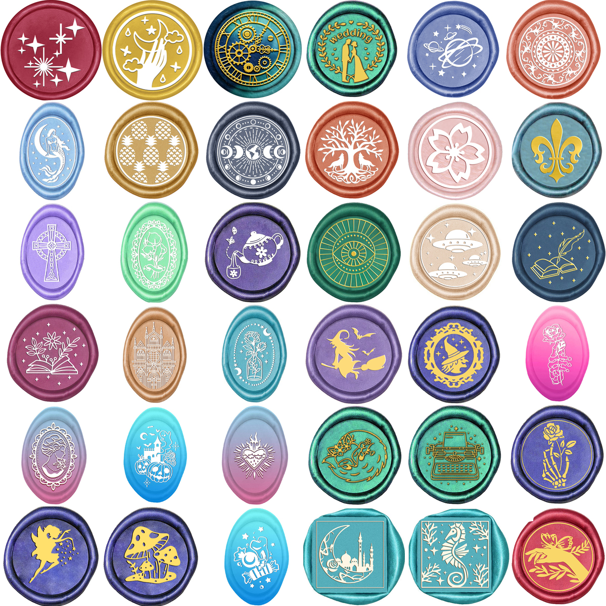 1pc Oval/Round/Square Mixed Wa - Wax Seal Stamp Set review and price