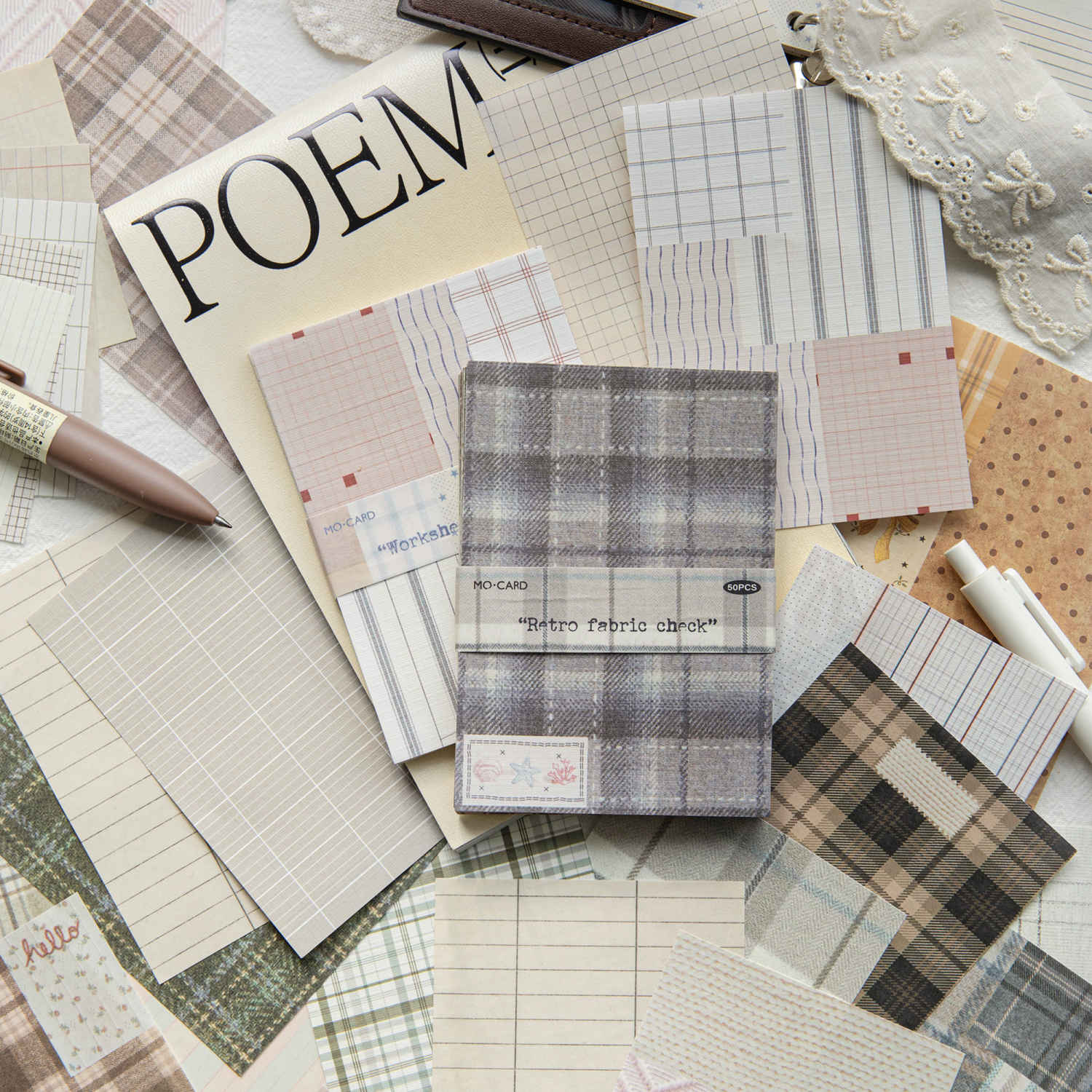 50pcs creative plaid Decor Scr - Ink Blotter Paper review and price