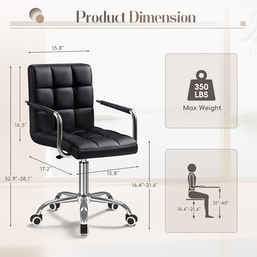 Black PU Leather Swivel Office - Leather Desk Pad review and price