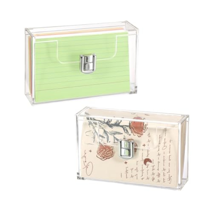 2 Pack Clear Acrylic Index Car - Card Index Box review and price