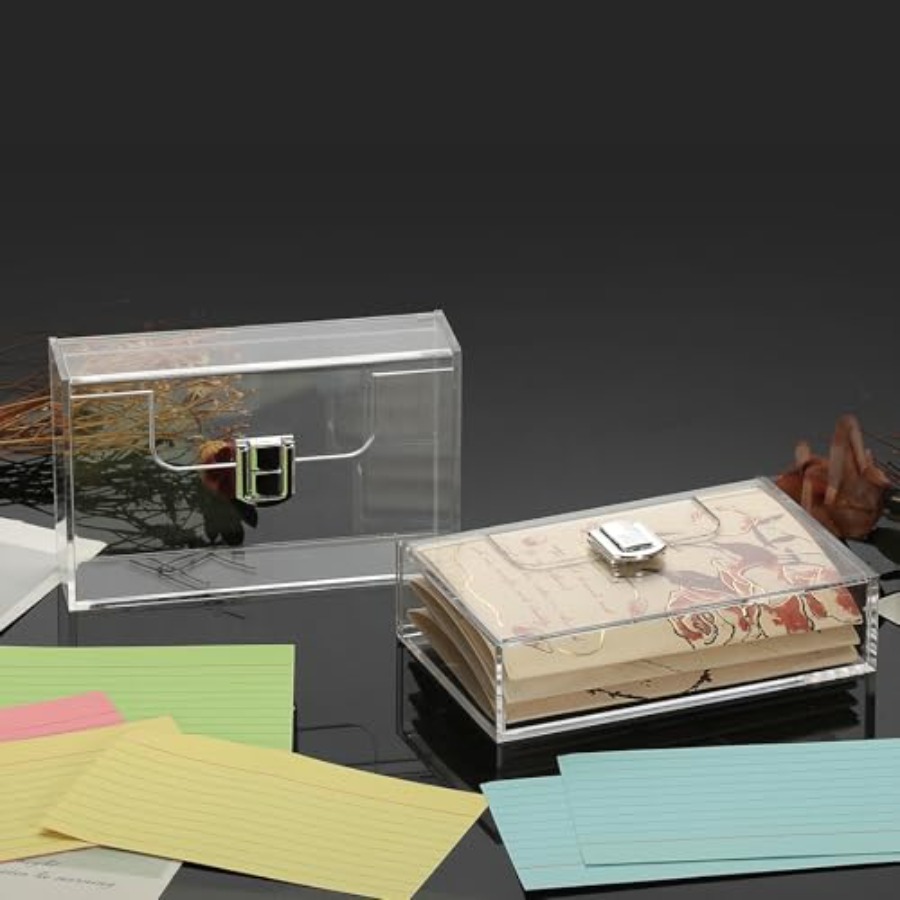 2 Pack Clear Acrylic Index Car - Card Index Box review and price