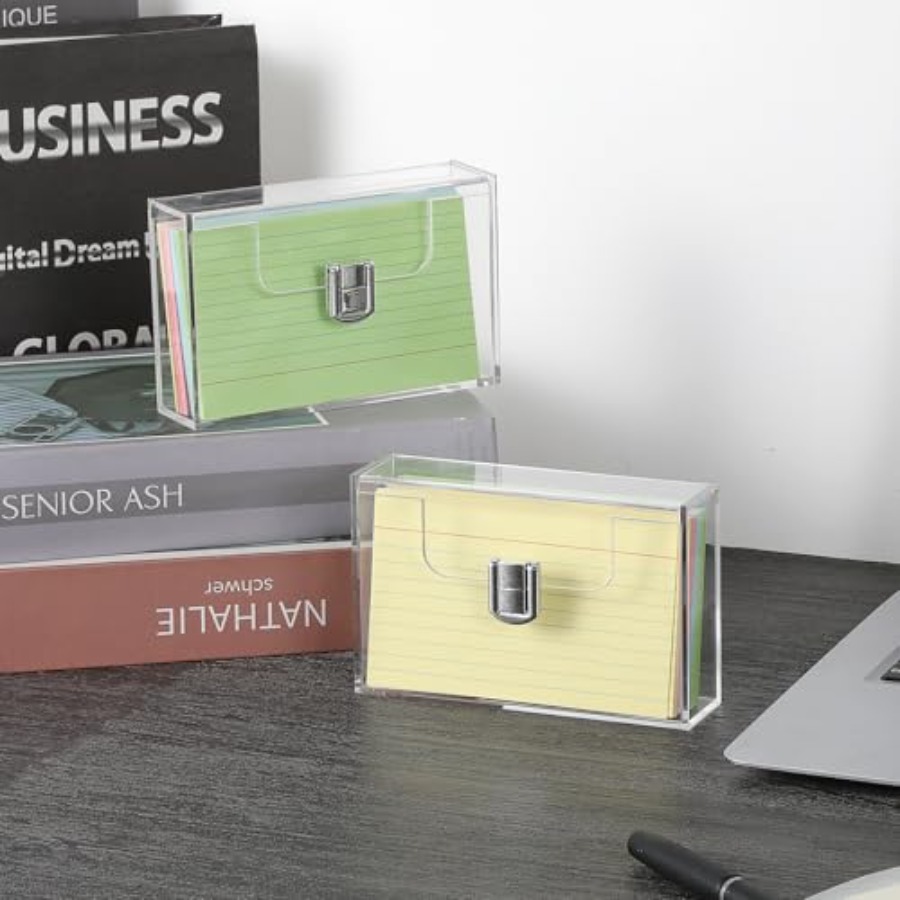 2 Pack Clear Acrylic Index Car - Card Index Box review and price