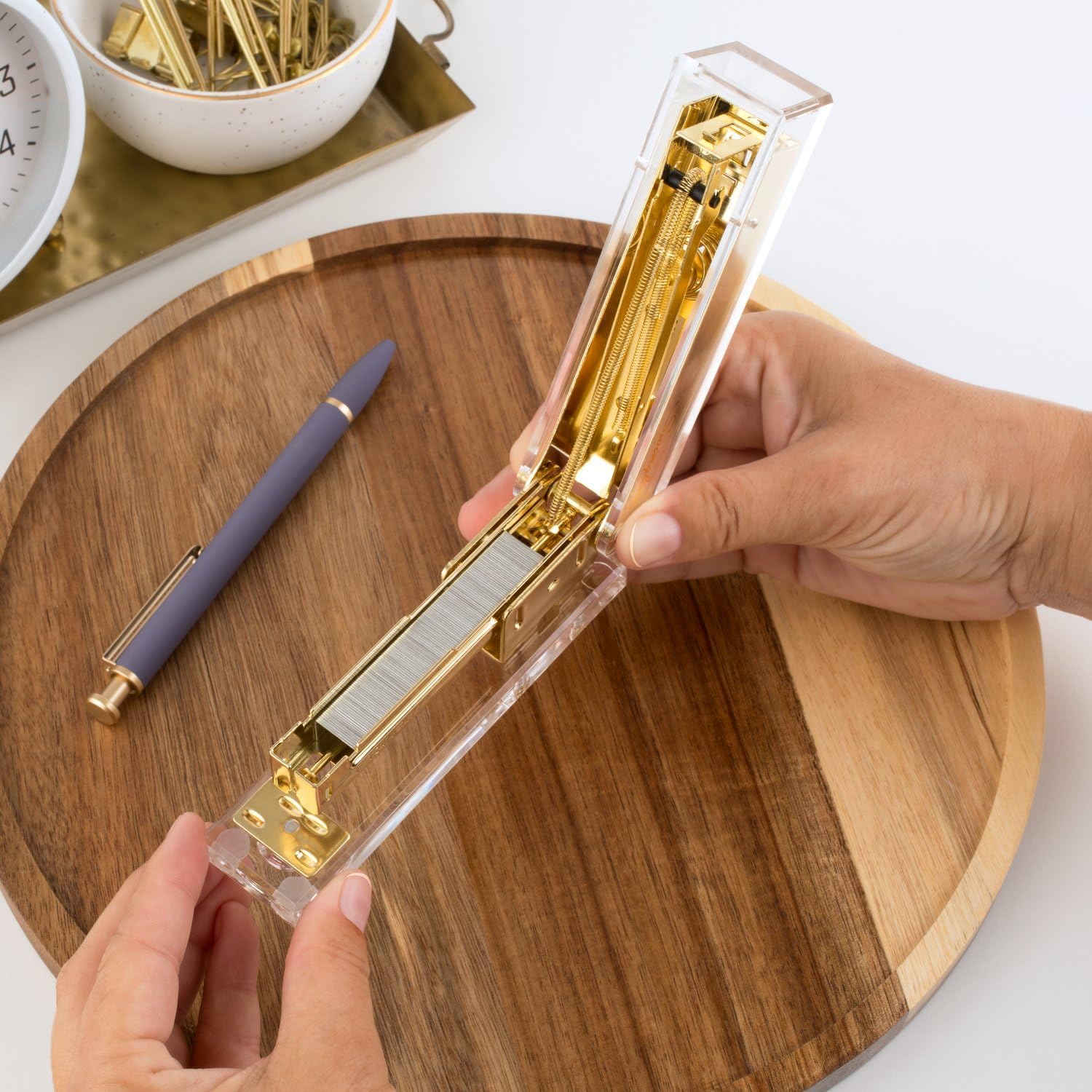 Compact Acrylic Gold Stapler,  - Stapler Half Strip review and price
