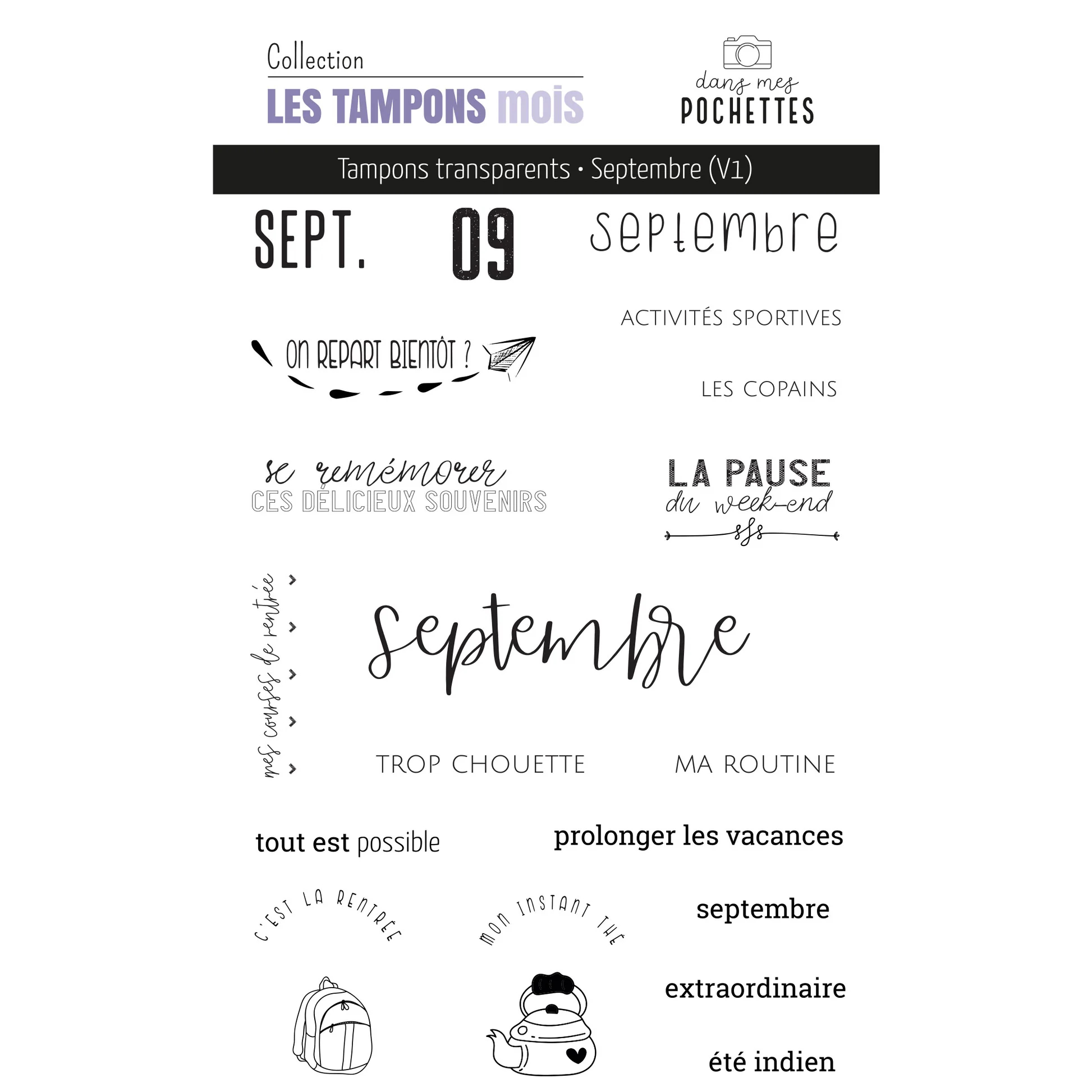 French Month Themed Clear Stam - Rubber Date Stamp review and price