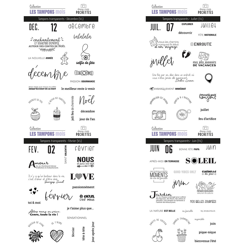 French Month Themed Clear Stam - Rubber Date Stamp review and price