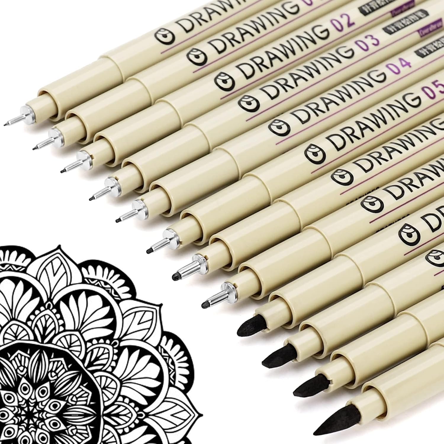 12 Black Fine Line Drawing Pen - Archive Box Set review and price