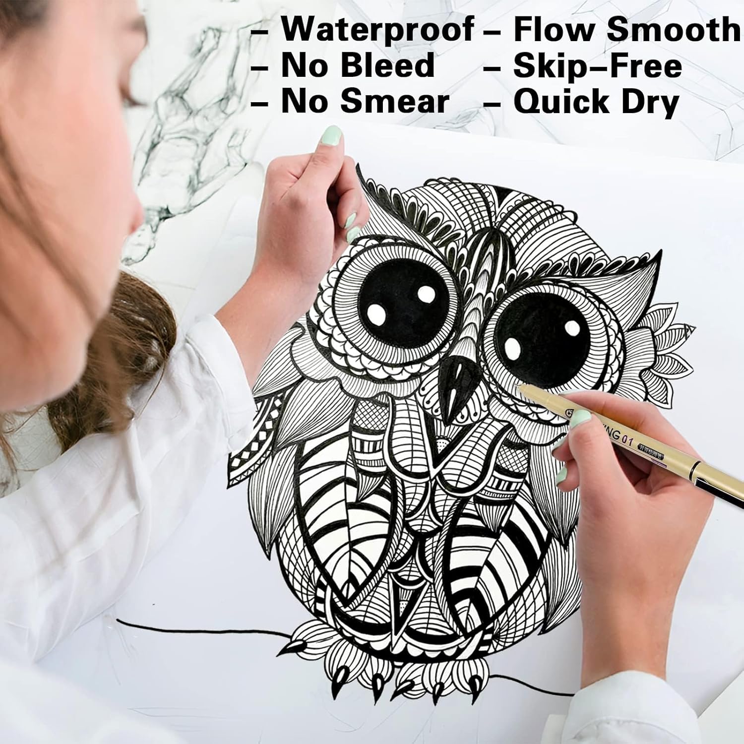 12 Black Fine Line Drawing Pen - Archive Box Set review and price