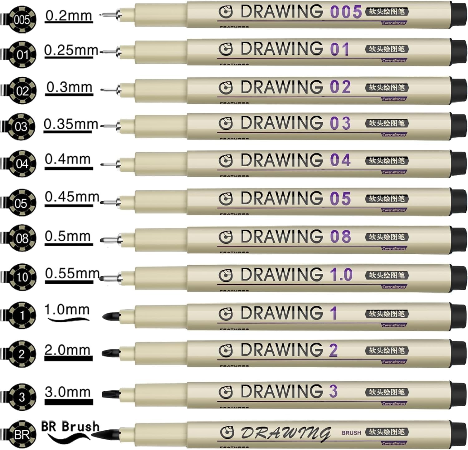 12 Black Micro Fineliner Drawi - Archive Box Set review and price