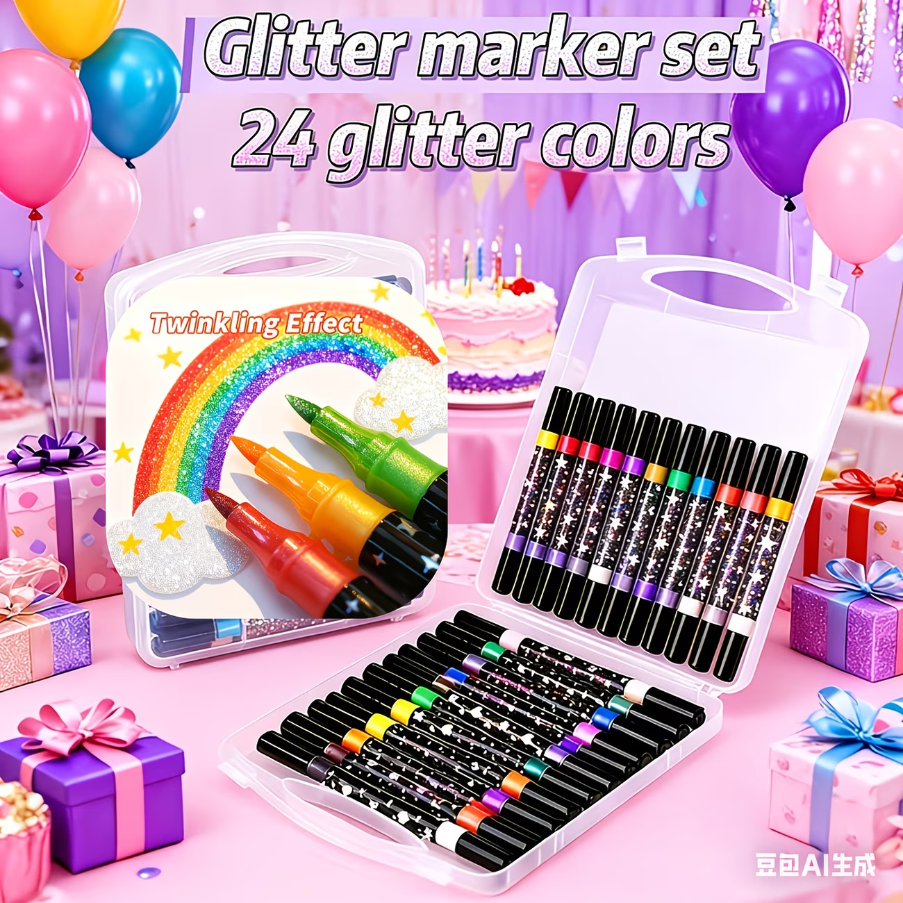 24 Colors Double Head Glitter  - Correction Pen Fine review and price