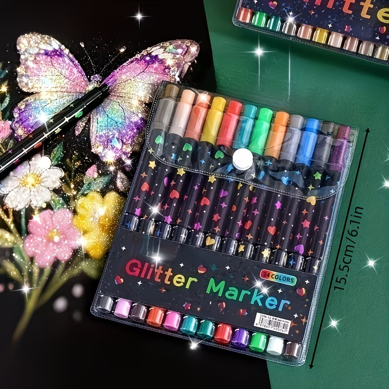 24 Colors Double Head Glitter  - Correction Pen Fine review and price