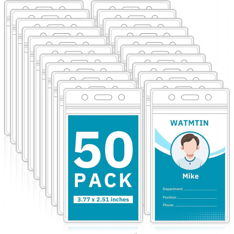 50 PCS Plastic Badge Holder, V - Index Card Holder review and price