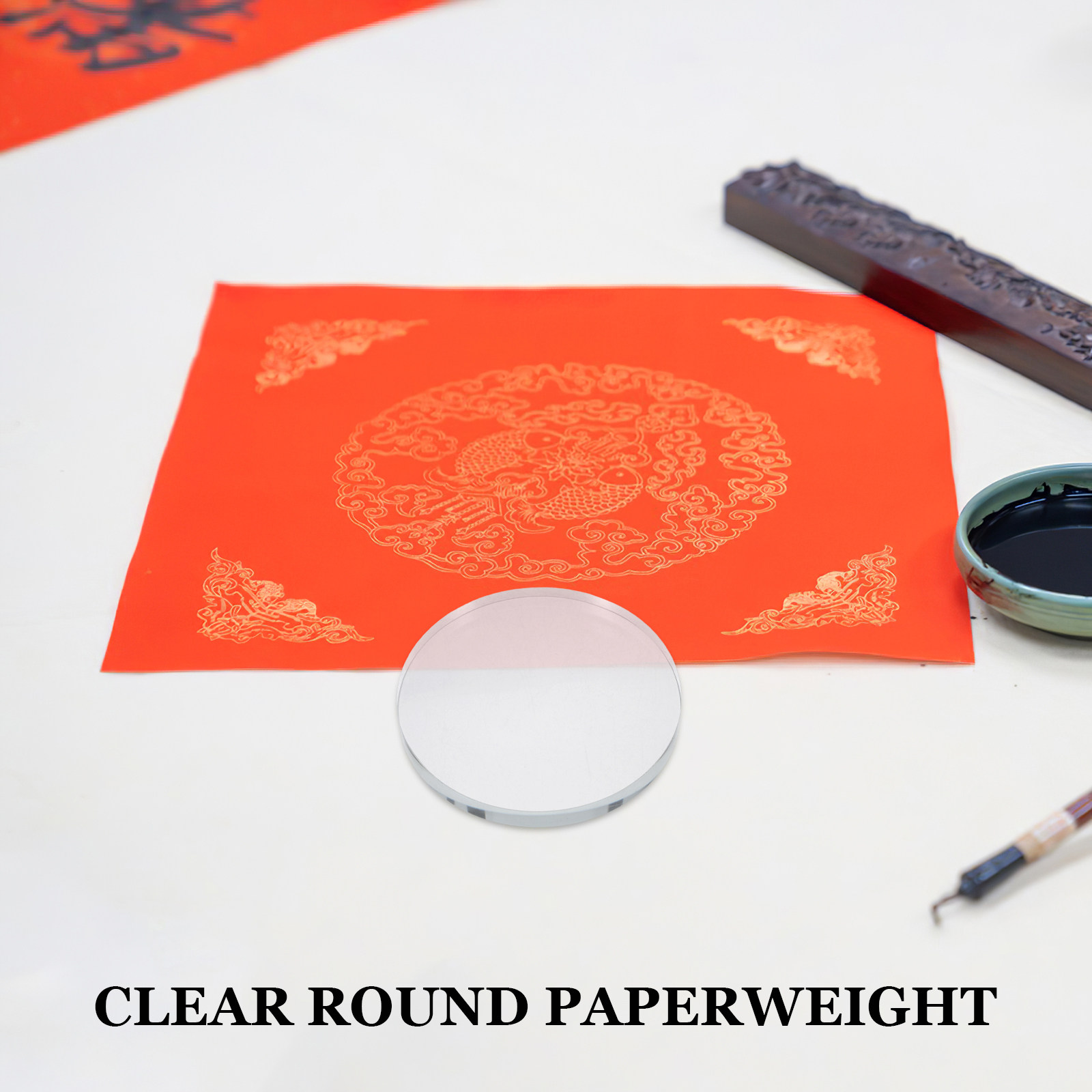 Heavy Round Glass Paperweight  - Book Weight Glass review and price